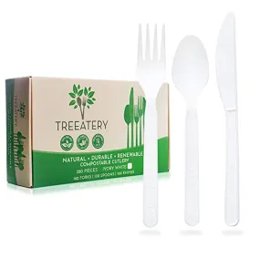 100% Compostable Cutlery Set, 380 Pack