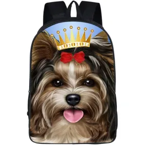 17" 3D Yorkie Backpack|Dog Lover Backpacks for School|Laptop Backpack|College Bookbag