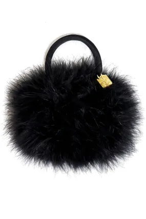 1990s Vintage 31 Fevrier Paris Marabou Feather Evening Bag