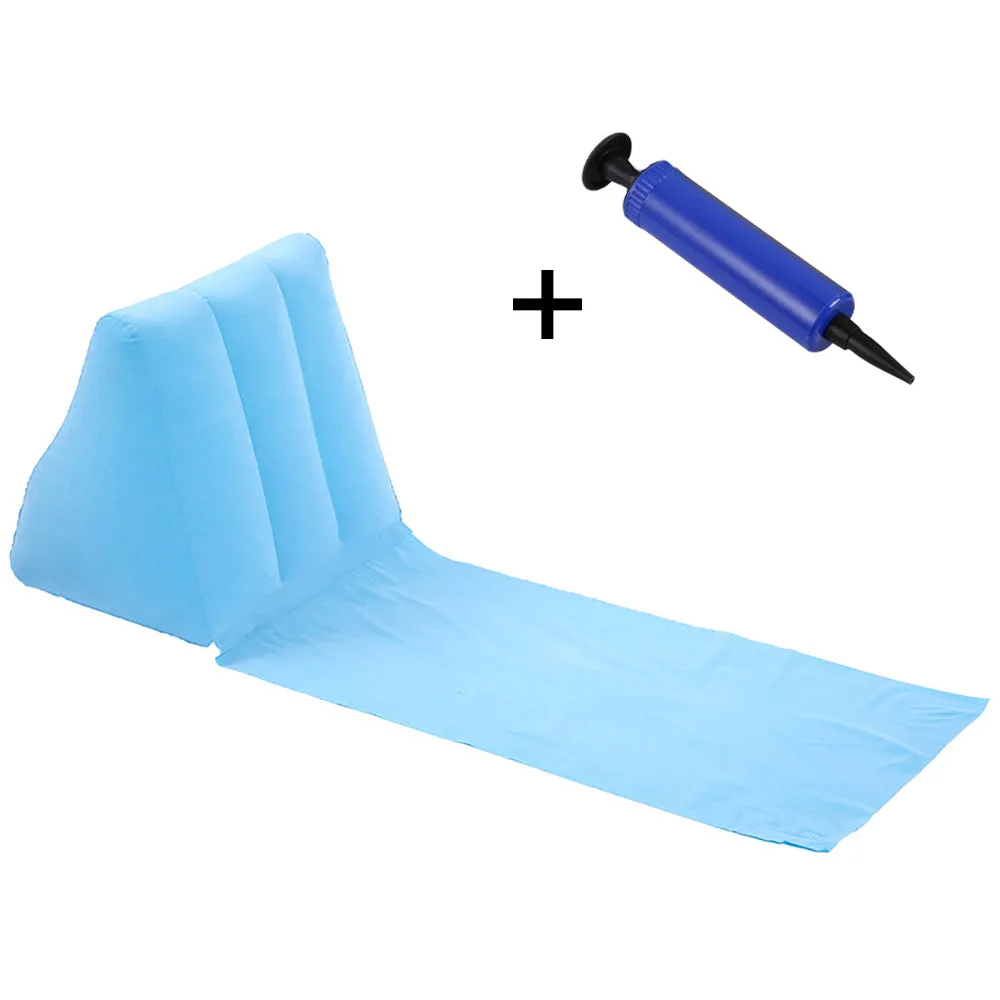 1PC Inflatable Beach Mat Foldable Soft Flocking Outdoor Camping Lounger Back Pillow Triangle Sand Beach Cushion Chair