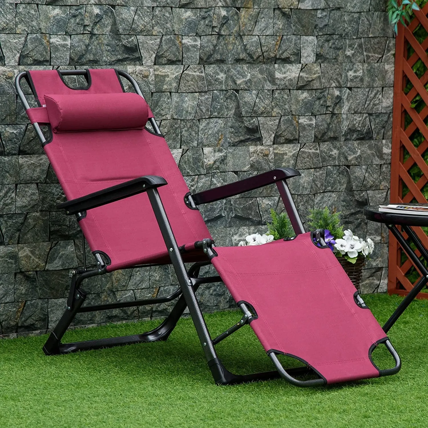 2-in-1 Beach Lounge Chair & Camping Chair