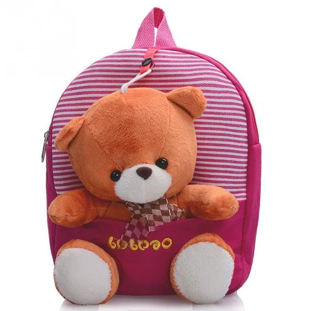 2017 Children school bags backpack kindergarten girls boys kid backpack cute cartoon toys bear ribbons bow mochila escolar