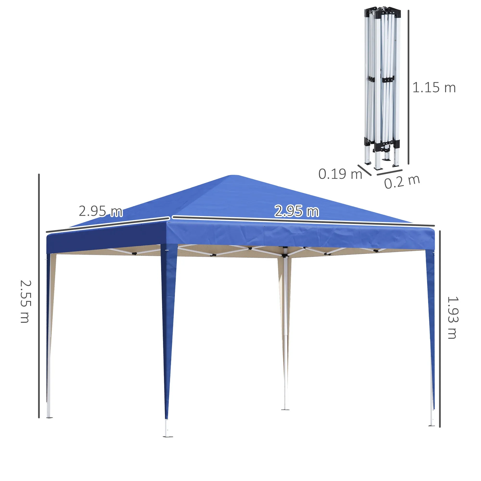 3 x 3M Garden Pop Up Gazebo Marquee Party Tent Wedding Canopy (Blue)   Carrying Bag