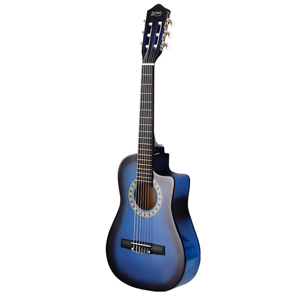 34 Inch Classical Guitar Wooden Body Nylon String Beginner Kids Gift Blue