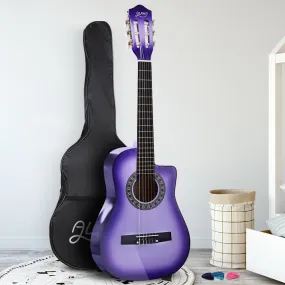 34 Inch Classical Guitar Wooden Body Nylon String Beginner Kids Gift Purple