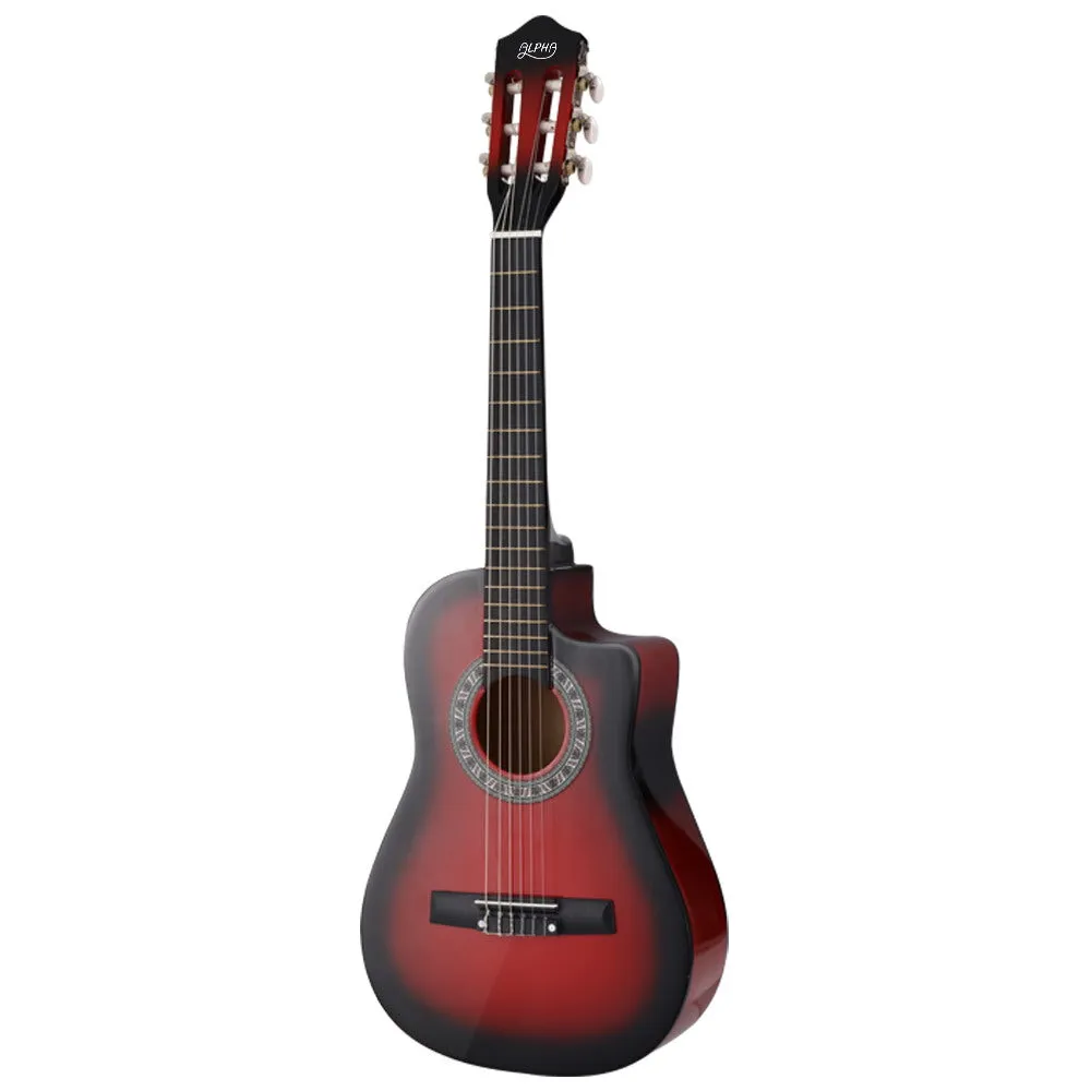 34 Inch Classical Guitar Wooden Body Nylon String Beginner Kids Gift Red