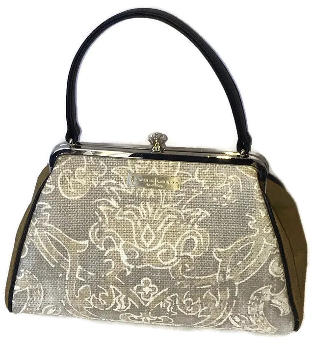 4077 Silver Gold Damask