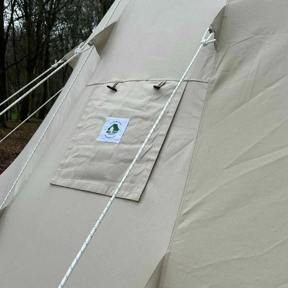 5m Tipi Tent Fireproof With Stove Hole & Flap