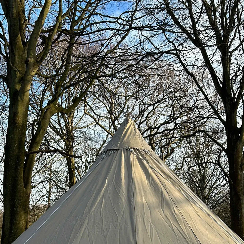 5m Tipi Tent Fireproof With Stove Hole & Flap