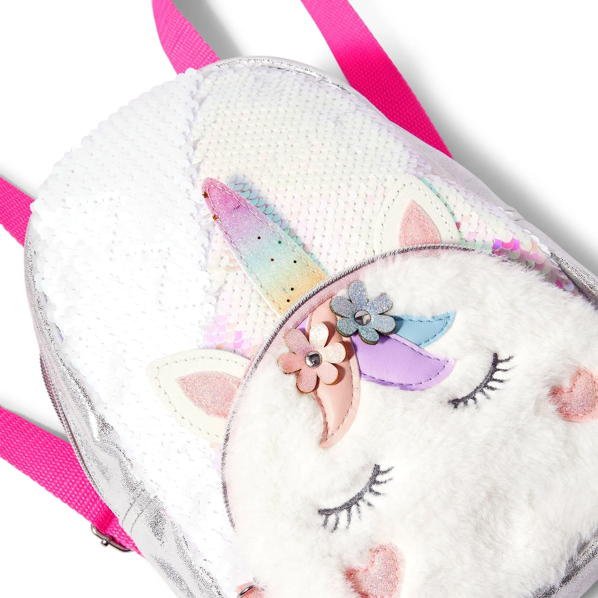 Accessorize London Girl's Unicorn Fluffy Backpack