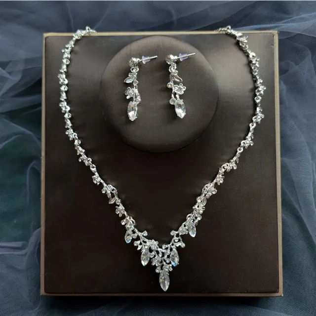 Affordable Bridal Jewelry Sets of Necklace-Earrings for Weddings-Quinceañera-Evening Events