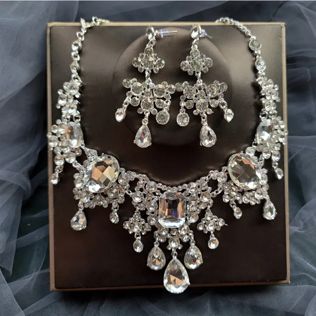 Affordable Bridal Jewelry Sets of Necklace-Earrings for Weddings-Quinceañera-Evening Events