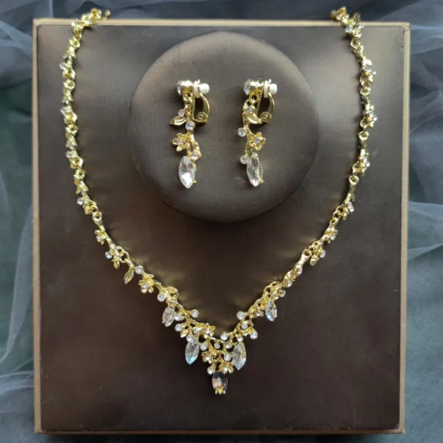 Affordable Bridal Jewelry Sets of Necklace-Earrings for Weddings-Quinceañera-Evening Events