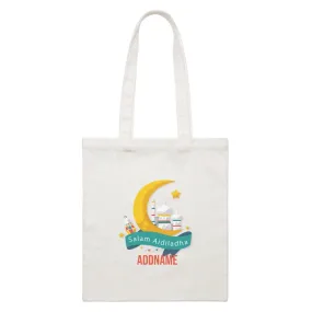 Aidiladha Cute Mosque Addname White White Canvas Bag