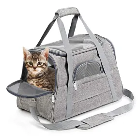 Airline Approved Pet Carrier Bag with Cozy Bed & Seatbelt