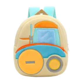 Anykidz 3D Apricot Forklift School Backpack Cute Vehicle With Cartoon Designs Children Toddler Plush Bag For Baby Girls and Boys