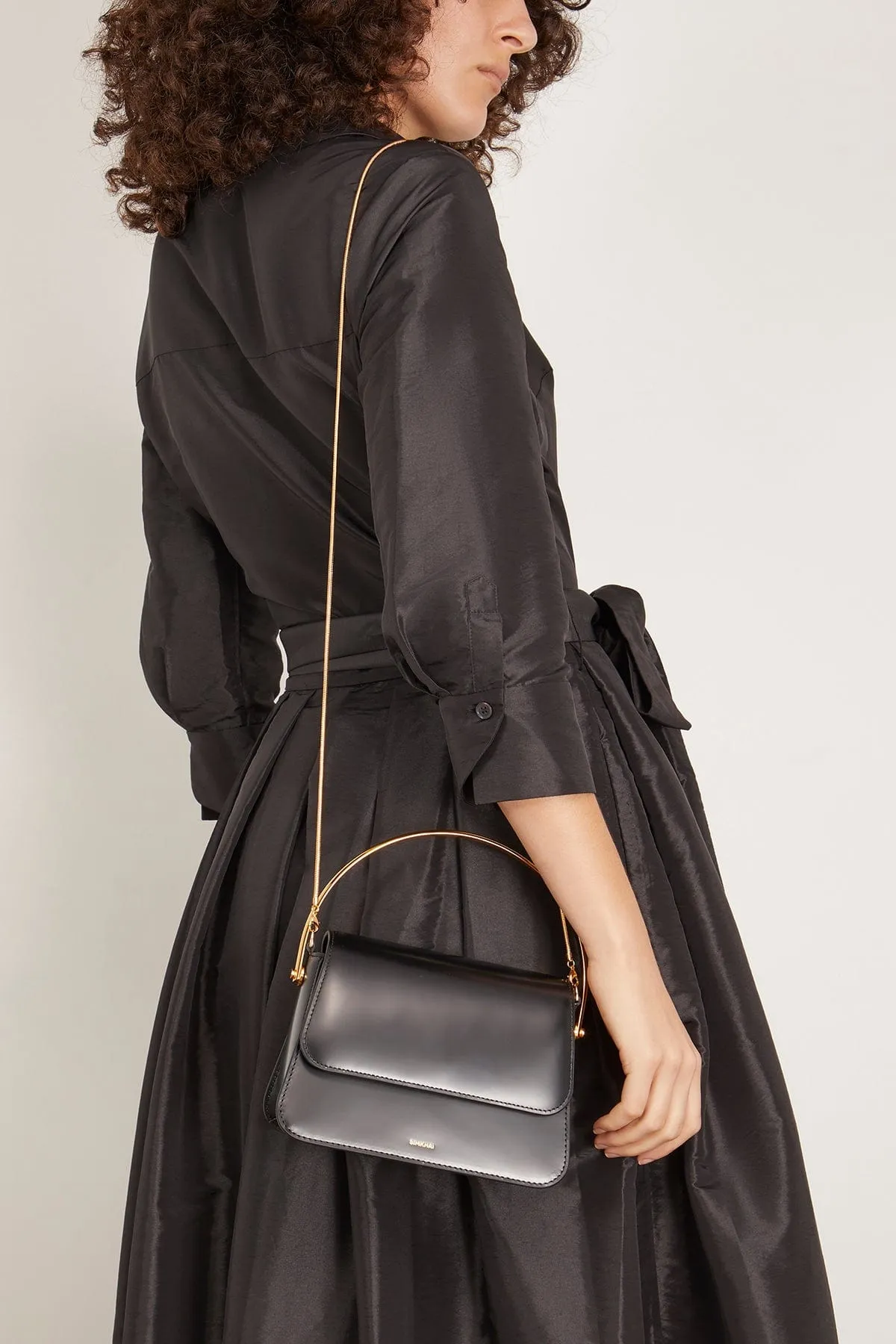 Aria Leather Mini Bag in Black