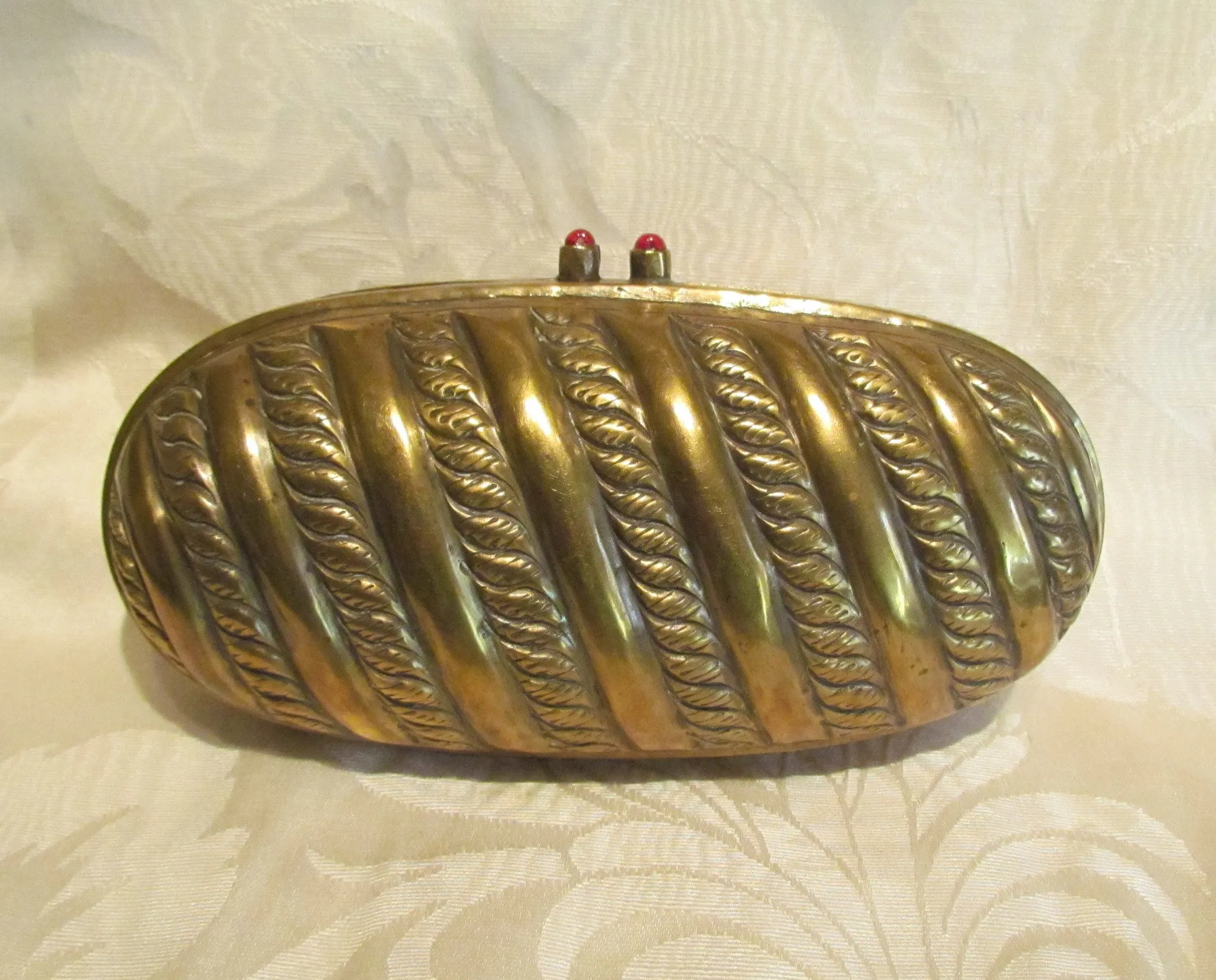 Art Deco Brass Shell Purse Pillow Handbag Antique Evening Bag Formal