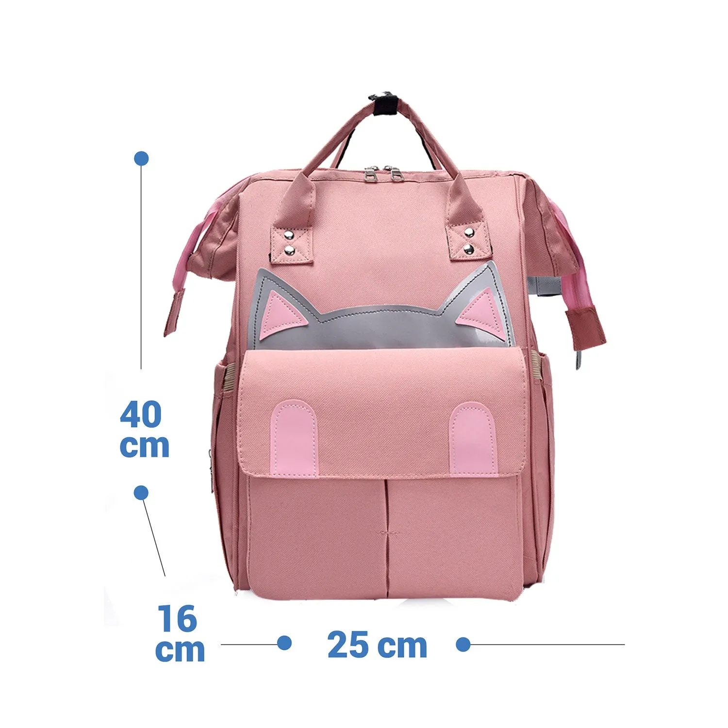 Babymoon Mother Diaper Bag Lightweight Multifunctional Travel Unisex Diaper Backpack | Pink Kitty