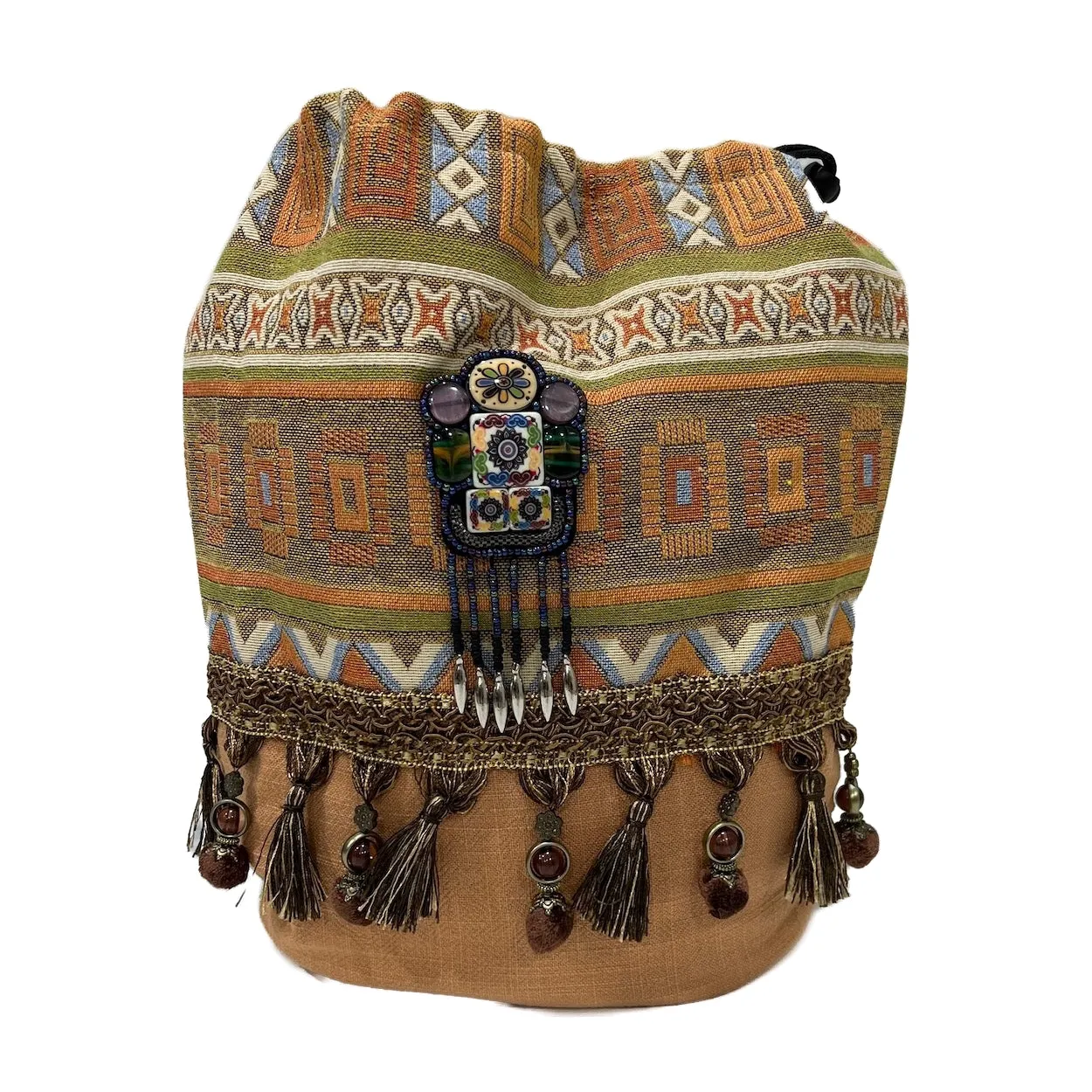 Backpack Boho Fringed Design Top Loading 3 Colors