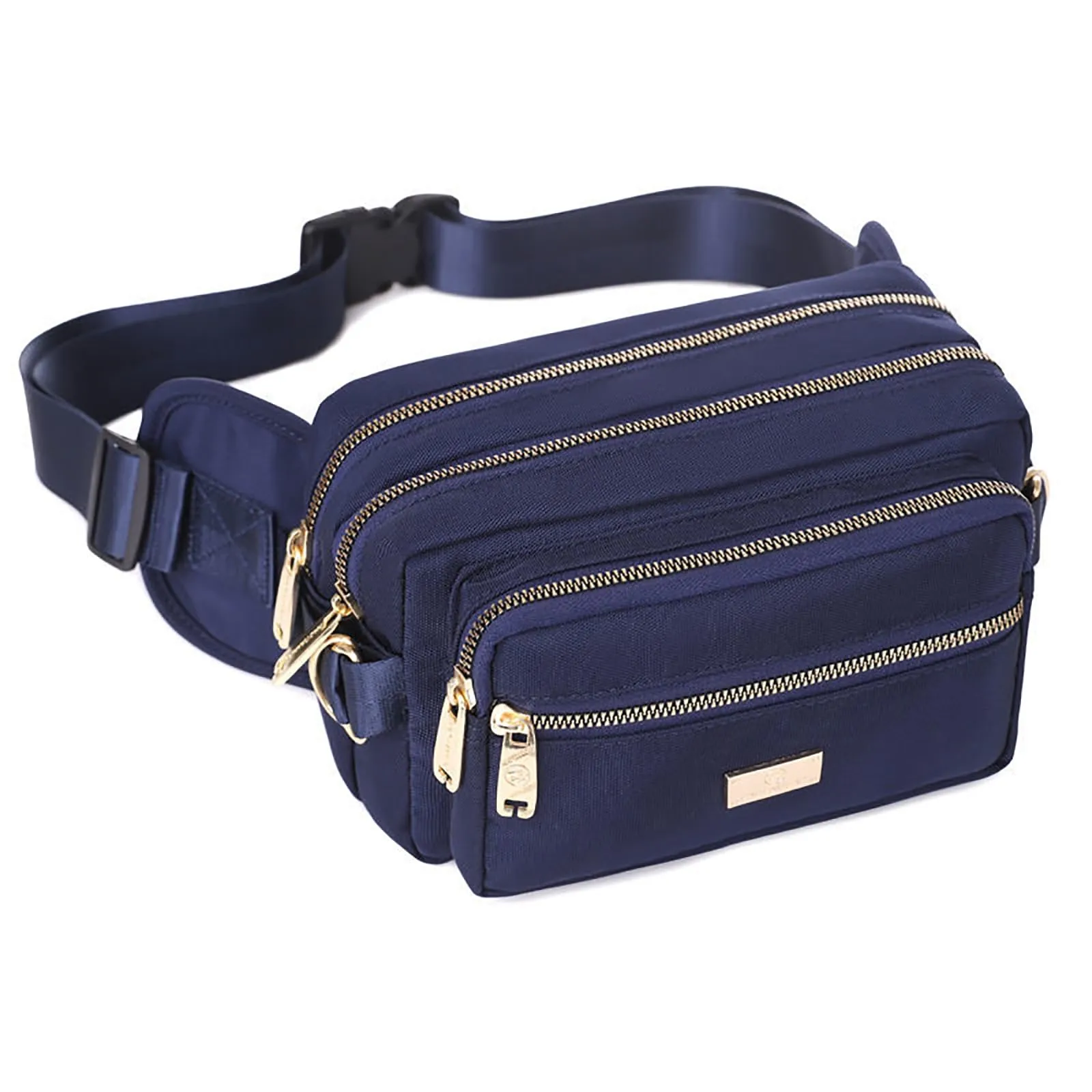 Banbituy Extra Large Fashion Fanny Pack for Men Women, Waist Bag for Waterproof Hiking Running Biking Gym Outdoor Sports Travel Belt Bag (Navy Blue)