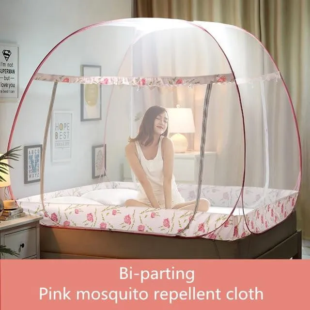 Bi-parting Mosquito Nets for Beds Full Netting Bedding For Queen King Size Beds