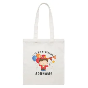 Birthday Circus Happy Boy Leader of Performance It's My Birthday Addname White Canvas Bag