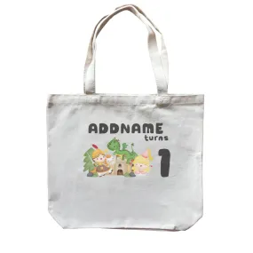 Birthday Royal Group Addname Turns 1 Canvas Bag