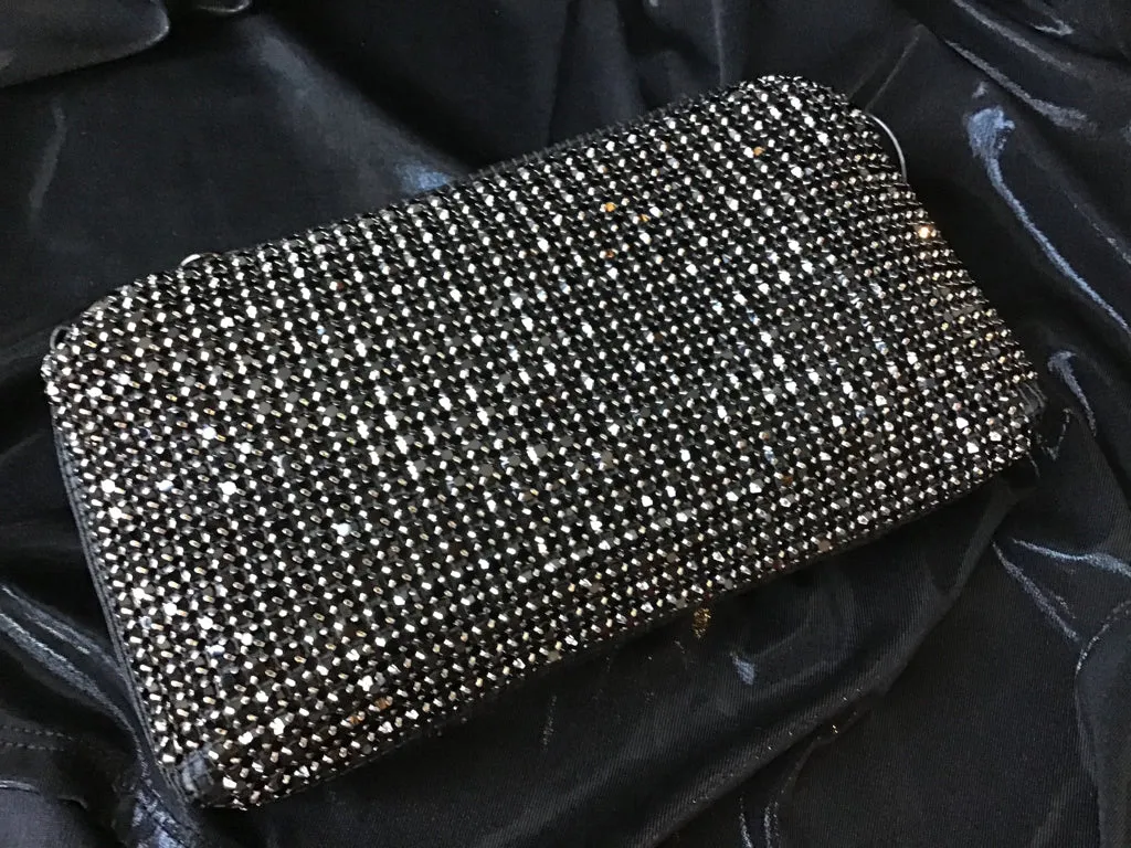 Black Rhinestone Evening Bag