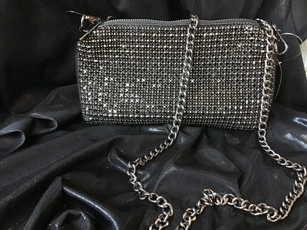 Black Rhinestone Evening Bag