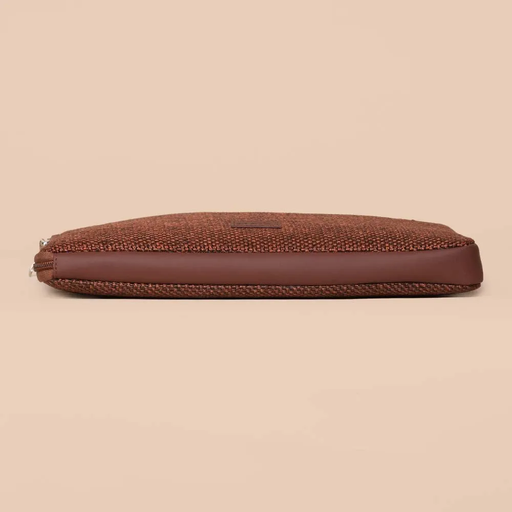 Brown Metal L-Zippered Laptop Sleeve