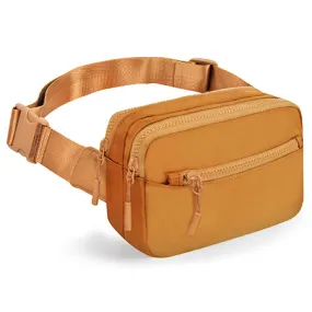 Brown NGIL Double Zipper Belt Bag