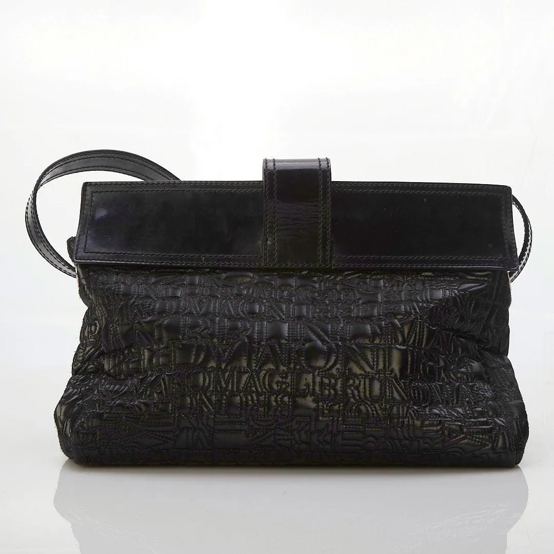 Bruno Magli  Leather & Fabric Black Handbag