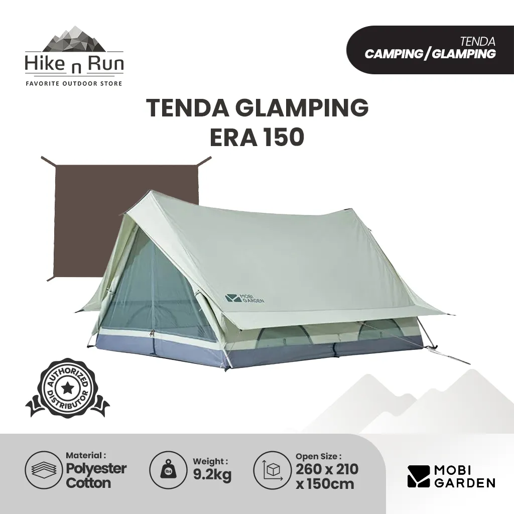 BUNDLING Tenda Camping Mobi Garden NX20561035 ERA 150 Glamping Tent   MG MAT FOR ERA 150