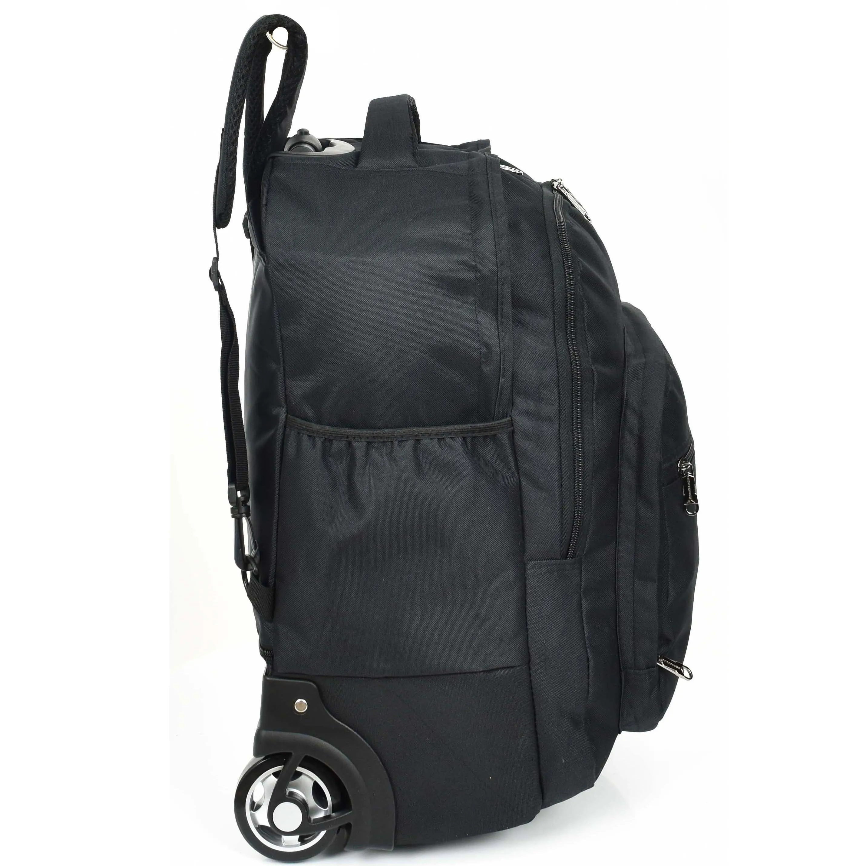 Cabin Size Backpack Wheels Hiking Trekking Telescopic Handle Vulcan Black