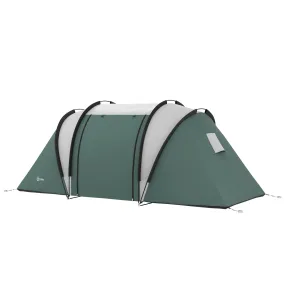 Camping Tent with 2 Bedrooms and Living Area, 3000mm Waterproof Family Tent, for Fishing Hiking Festival, Green