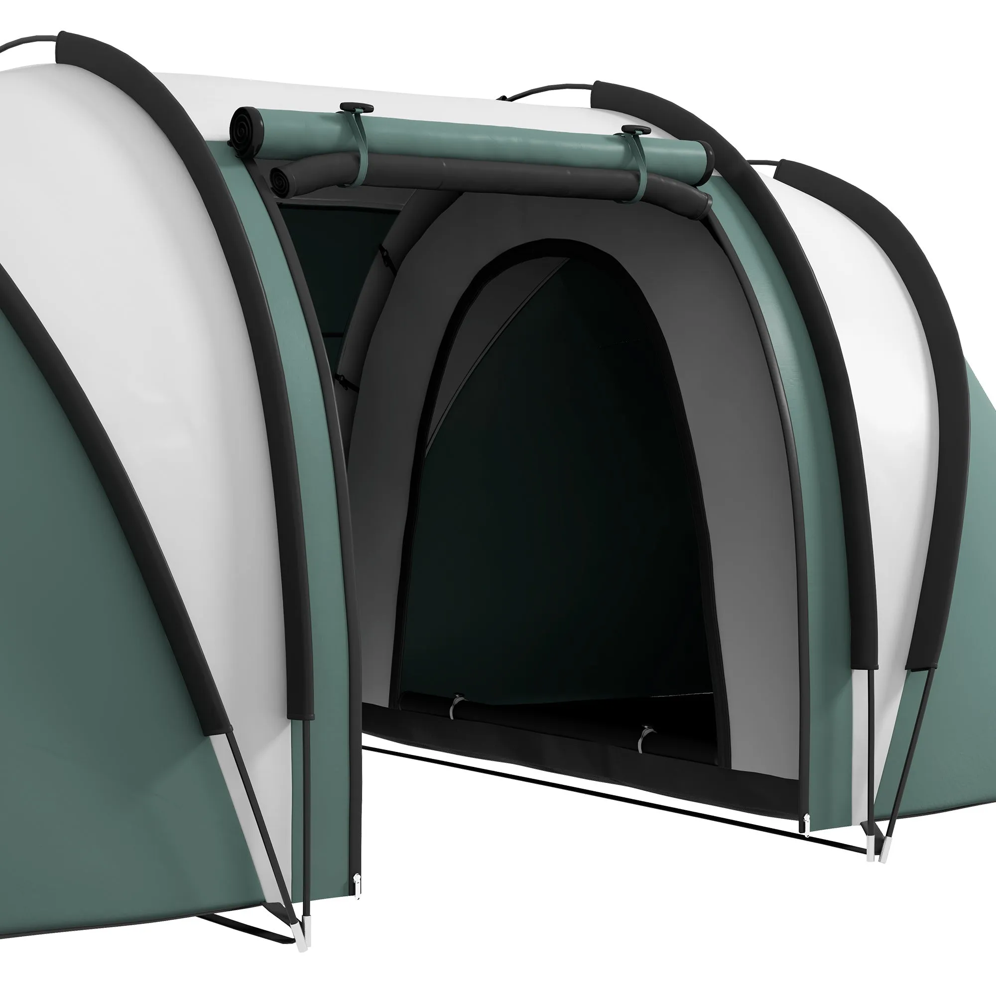 Camping Tent with 2 Bedrooms and Living Area, 3000mm Waterproof Family Tent, for Fishing Hiking Festival, Green