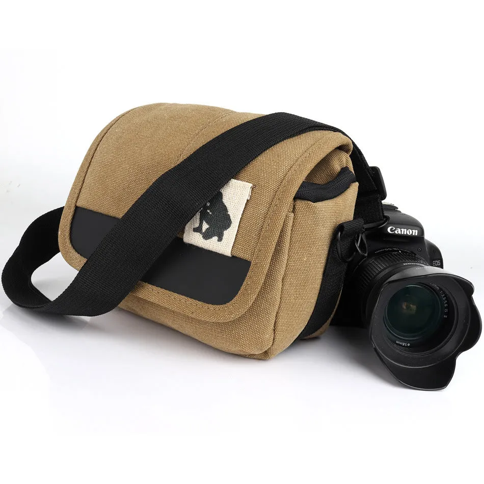 Canvas shockproof camera bag hunter camera bag for Canon SONY camera storage bag