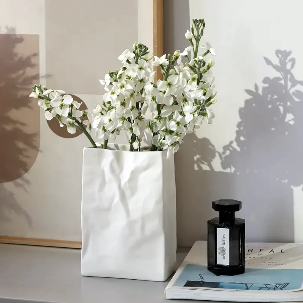 Ceramic Paper Bag Vase