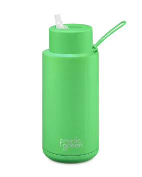 Ceramic Reusable Bottle 34oz 1Lt - Neon Green