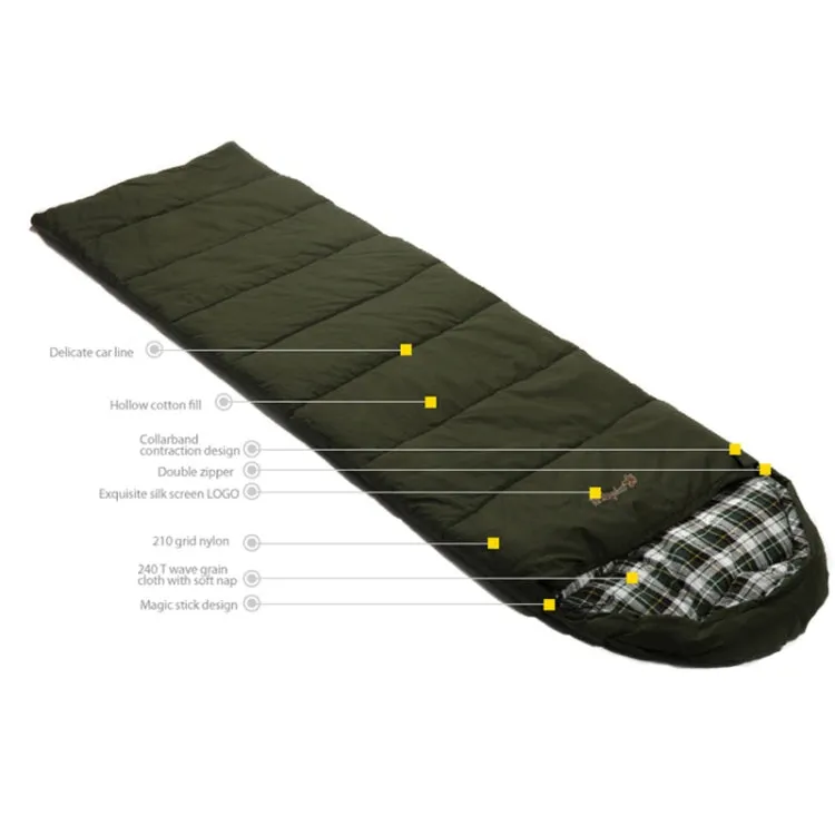 CHANODUG FX-8309 Camping Warm Envelop Style Sleeping Bag(Khaki)