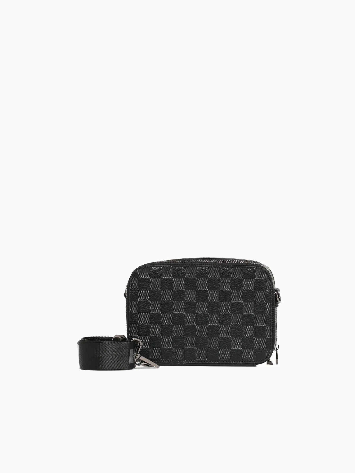 Checkered Camera Bag Black