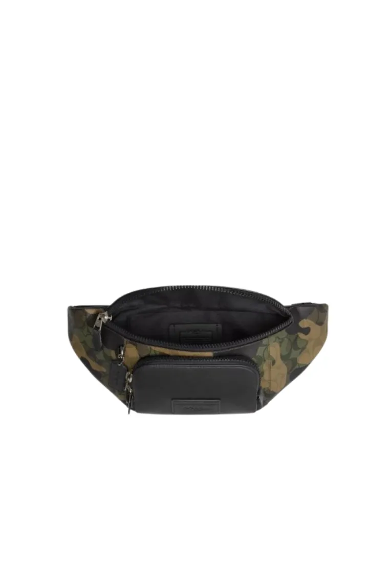 Coach Track Belt Bag Signature Canvas Camo Print In Green Multi CM184