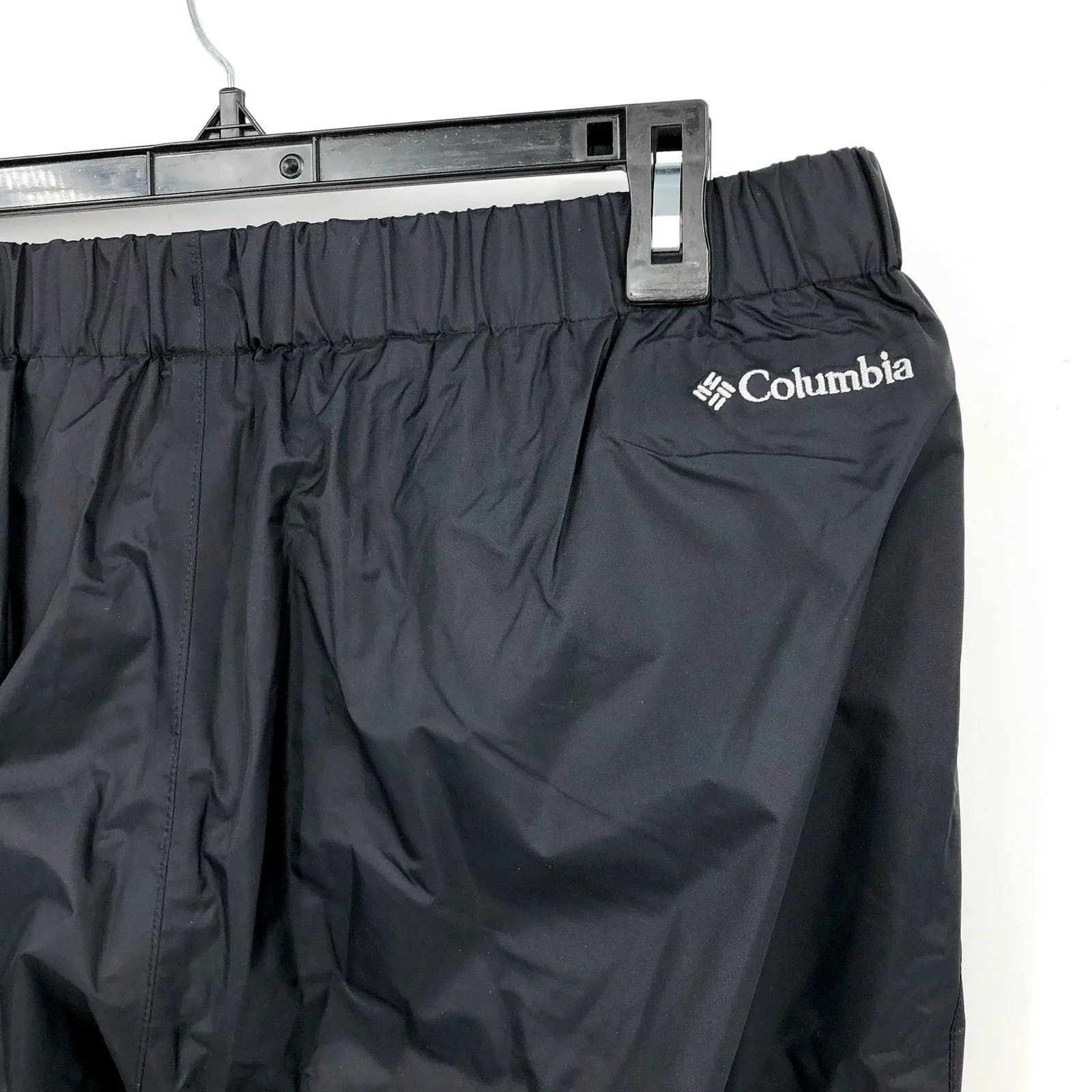 COLUMBIA Women's Storm Surge II Rain Pants Large Black Waterproof Omni Tech