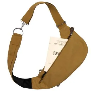 Crossbody Canvas Sling Bag - Vintage Olive Drab