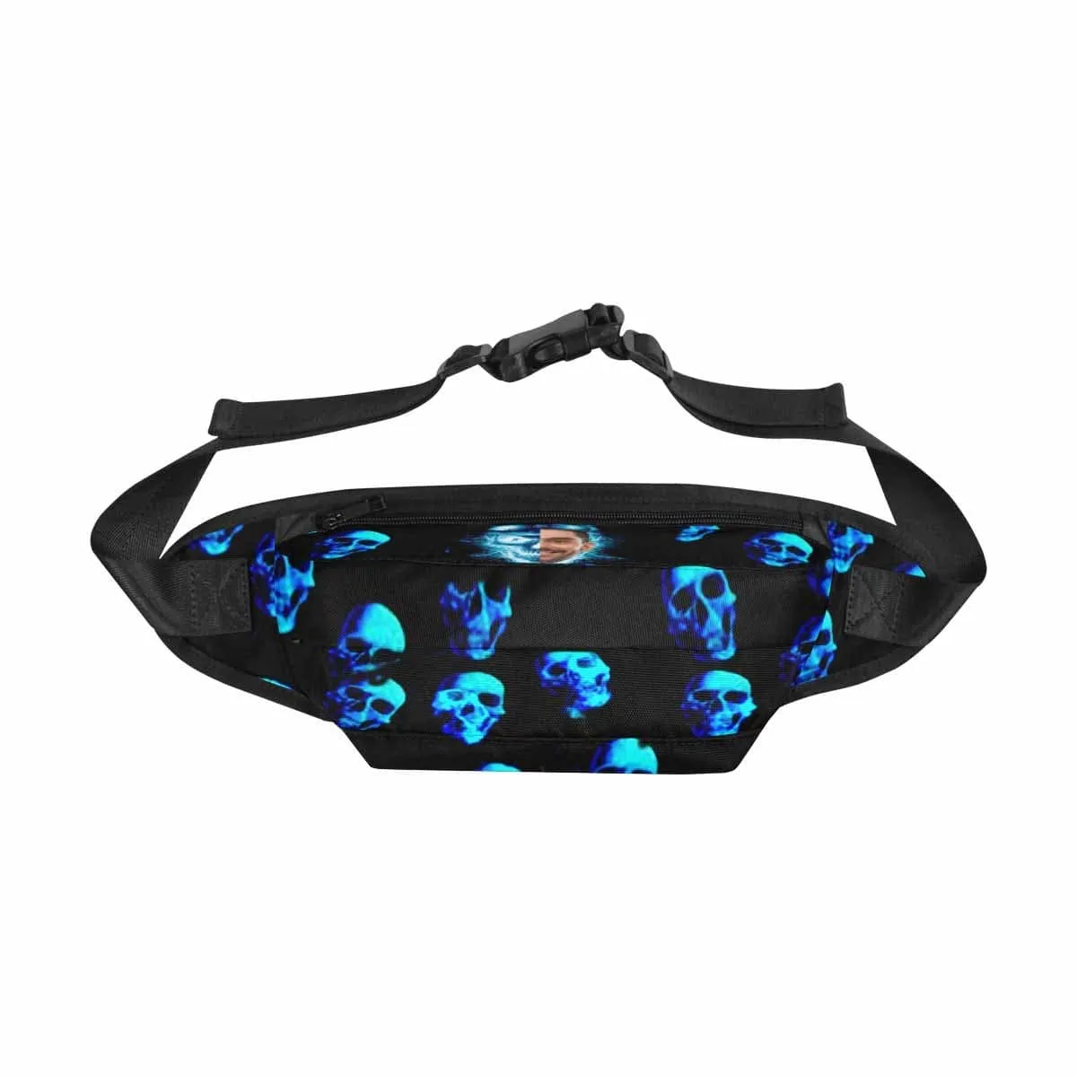 Custom Face Blue Skull Waist Bag