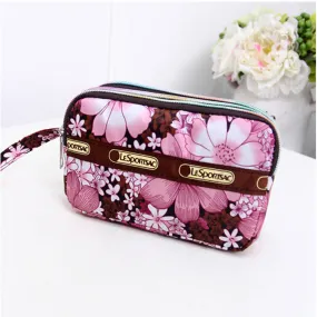 Cute Flaral 3 Zipper Women Clutch Cell Phone Bags Functional Day Clutches Evening  Coin Purse 2016