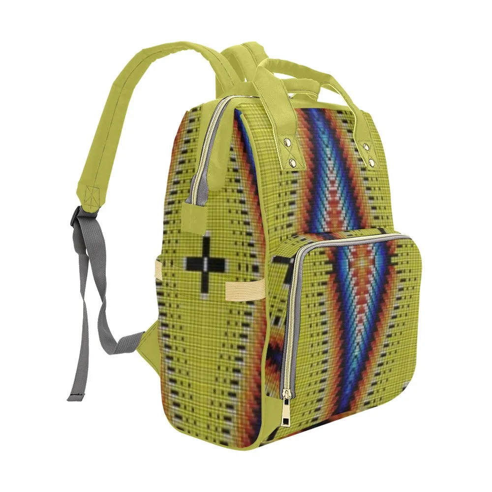 Diamond in the Bluff Yellow Multi-Function Diaper Backpack/Diaper Bag