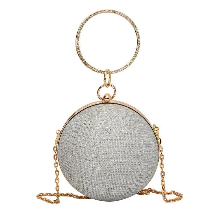 Diamond-Studded Spherical Evening Bag