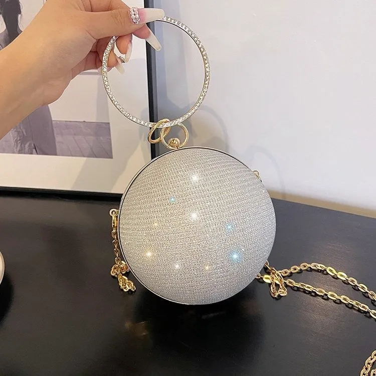 Diamond-Studded Spherical Evening Bag